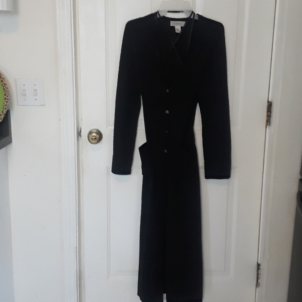 Lovely long black merino wool sweater.